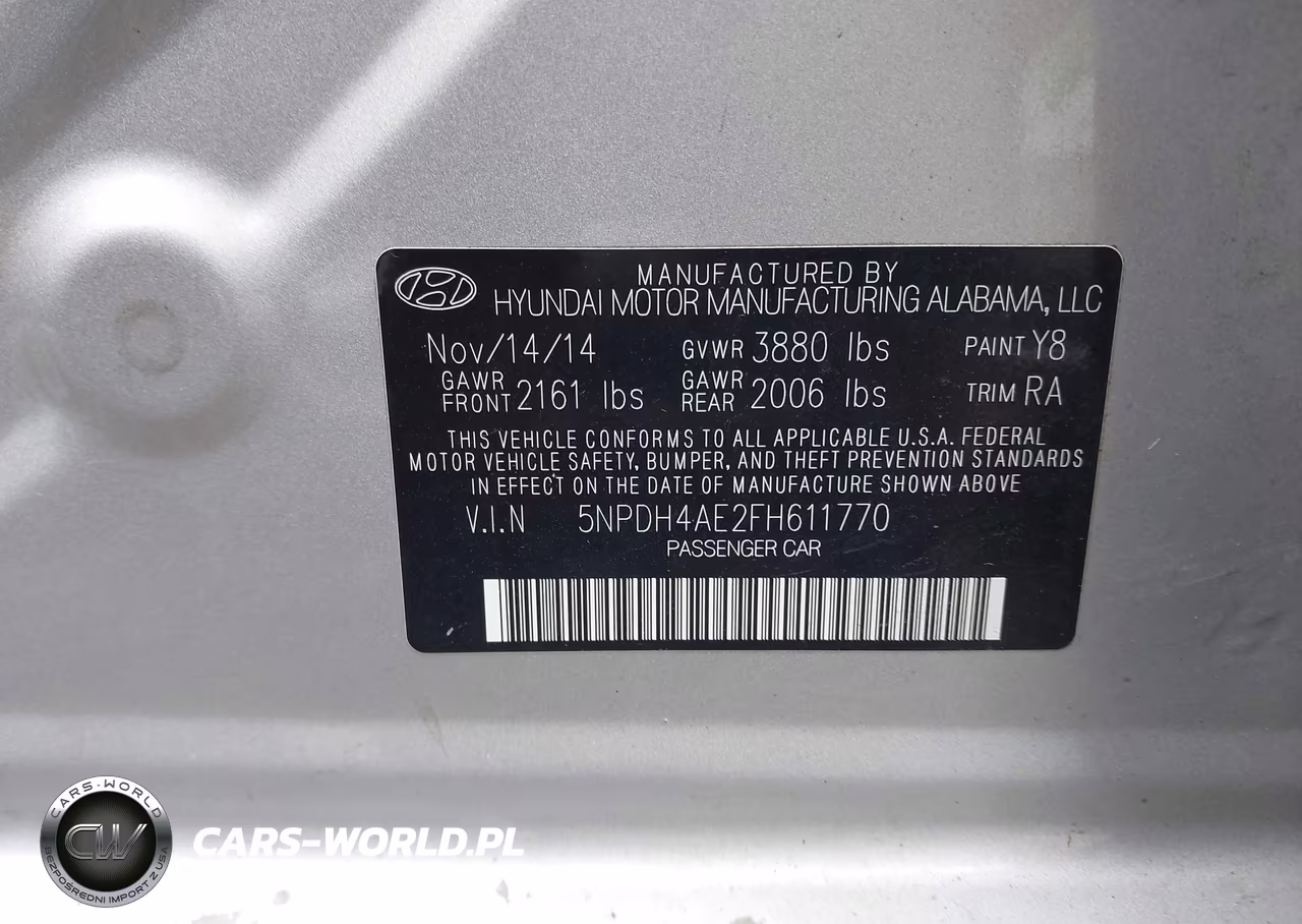 2015 Hyundai Elantra Se VIN:5NPDH4AE2FH611770 - 9