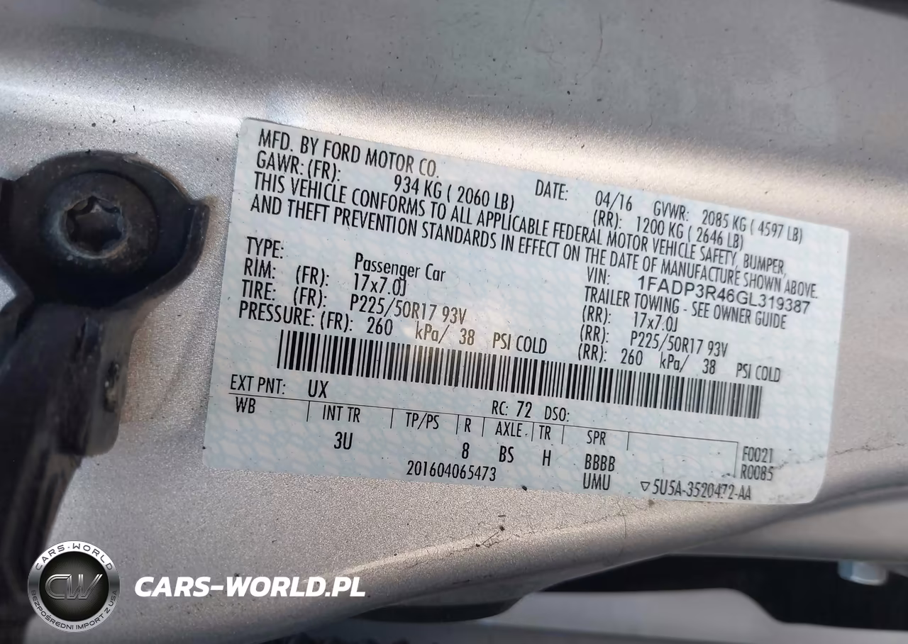 2016 Ford Focus Electric VIN:1FADP3R46GL319387 - 9