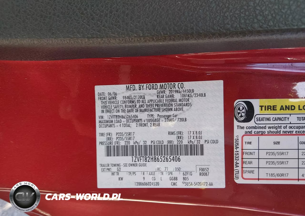 2006 Ford Mustang Gt VIN:1ZVFT82H865265406 - 9