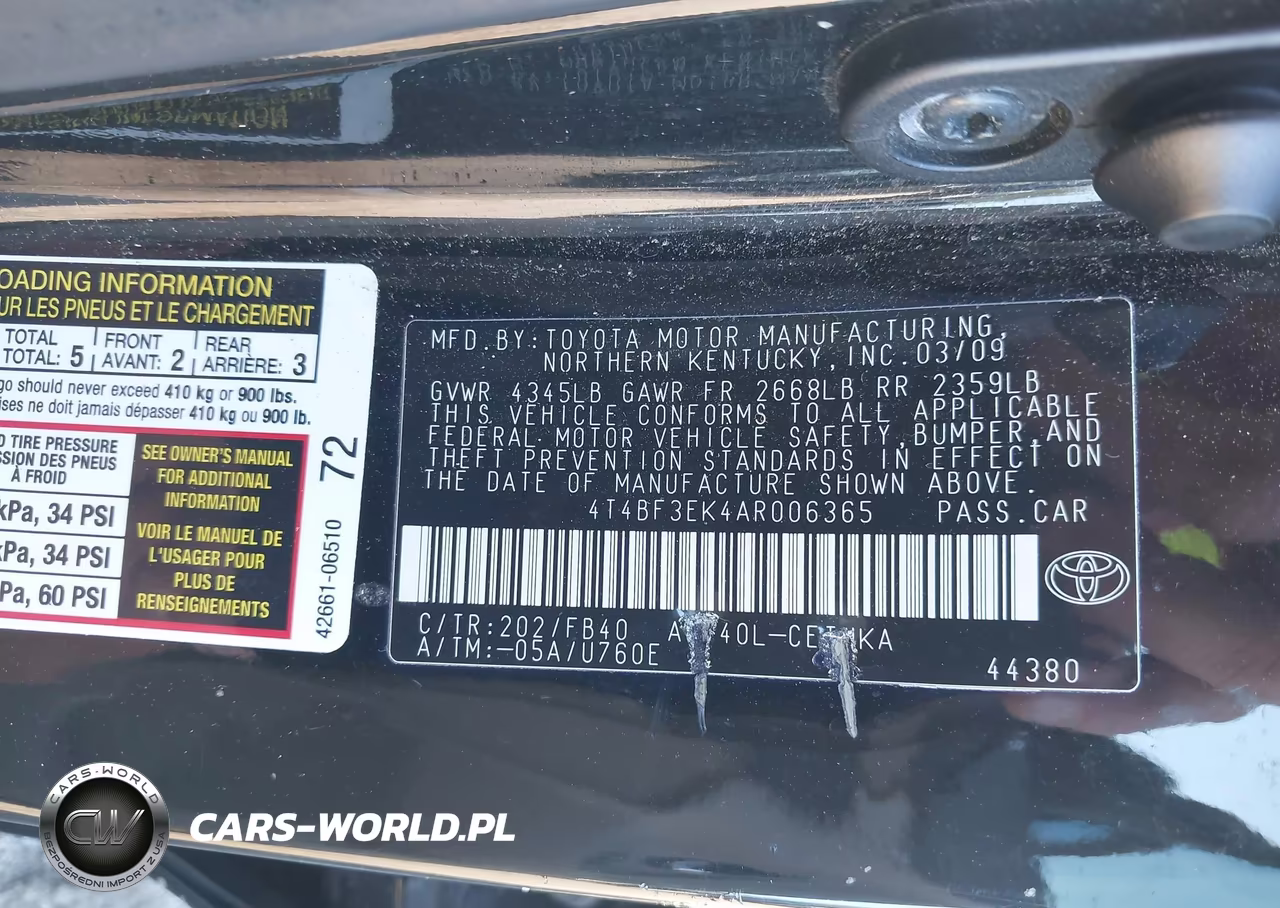 2010 Toyota Camry Le VIN:4T4BF3EK4AR006365 - 9