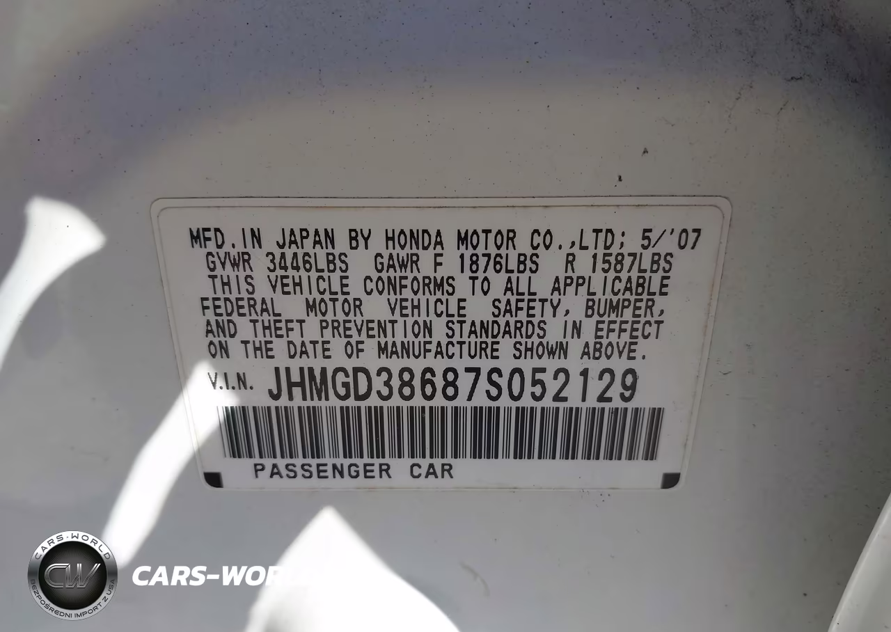 2007 Honda Fit Sport VIN:JHMGD38687S052129 - 9