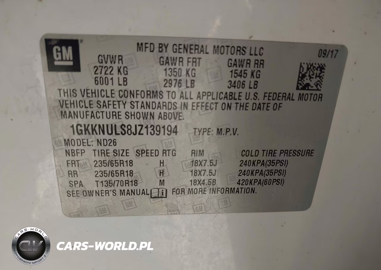 2018 GMC Acadia Slt-1 VIN:1GKKNULS8JZ139194 - 9