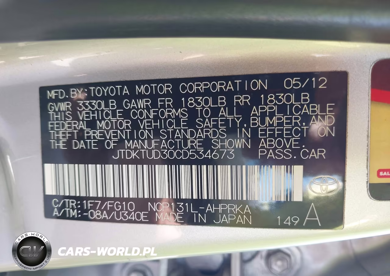 2012 Toyota Yaris VIN:JTDKTUD30CD534673 - 9