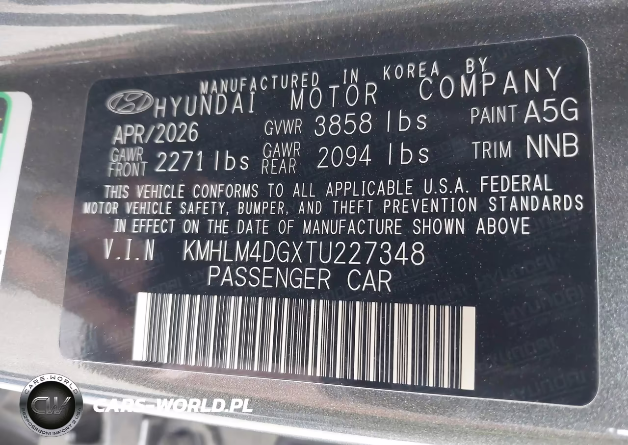 2026 Hyundai Elantra Sel Sport VIN:KMHLM4DGXTU227348 - 9