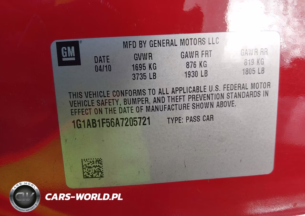 2010 Chevrolet Cobalt Ls VIN:1G1AB1F56A7205721 - 9