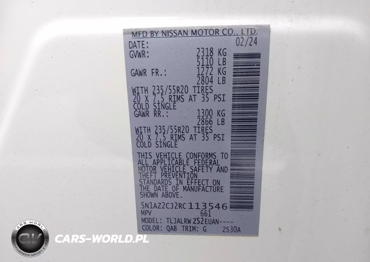 2024 Nissan Murano Sl Fwd VIN:5N1AZ2CJ2RC113546 - 9