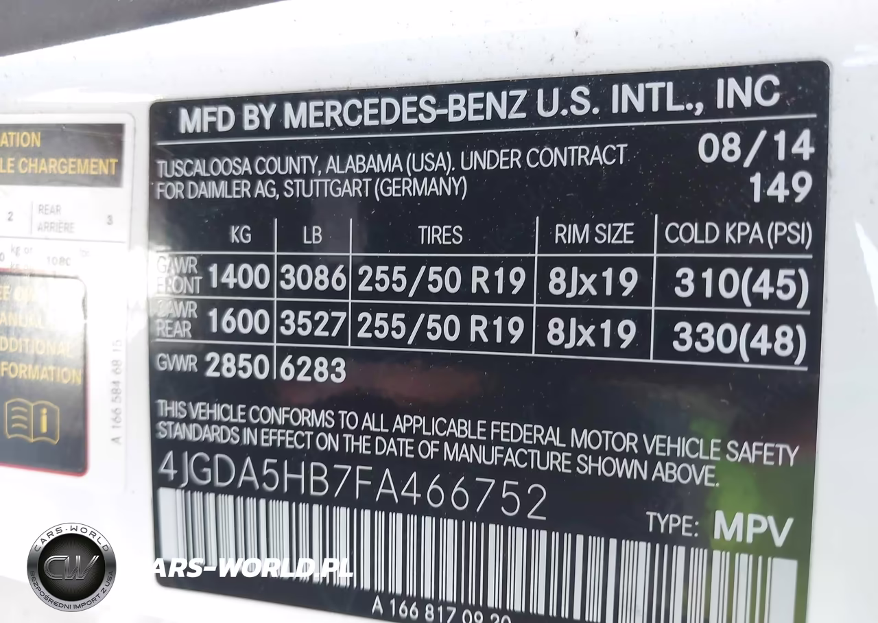2015 Mercedes-Benz Ml 350 4Matic VIN:4JGDA5HB7FA466752 - 9