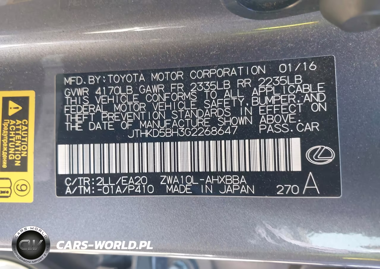 2016 Lexus Ct 200 VIN:JTHKD5BH3G2268647 - 9