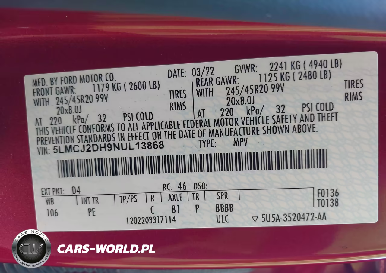 2022 Lincoln Corsair Reserve VIN:5LMCJ2DH9NUL13868 - 9
