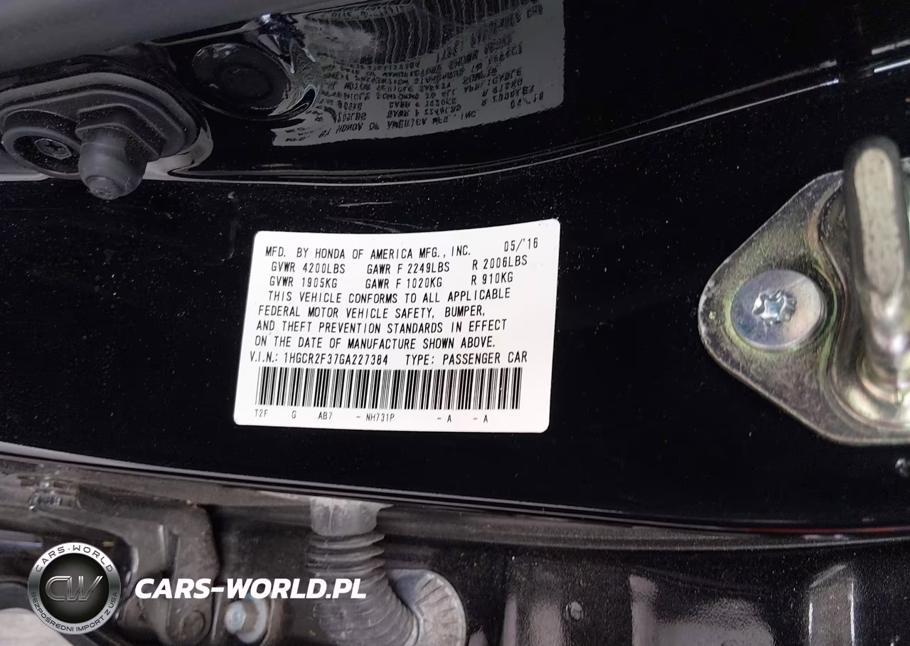 2016 Honda Accord Lx VIN:1HGCR2F37GA227384 - 9
