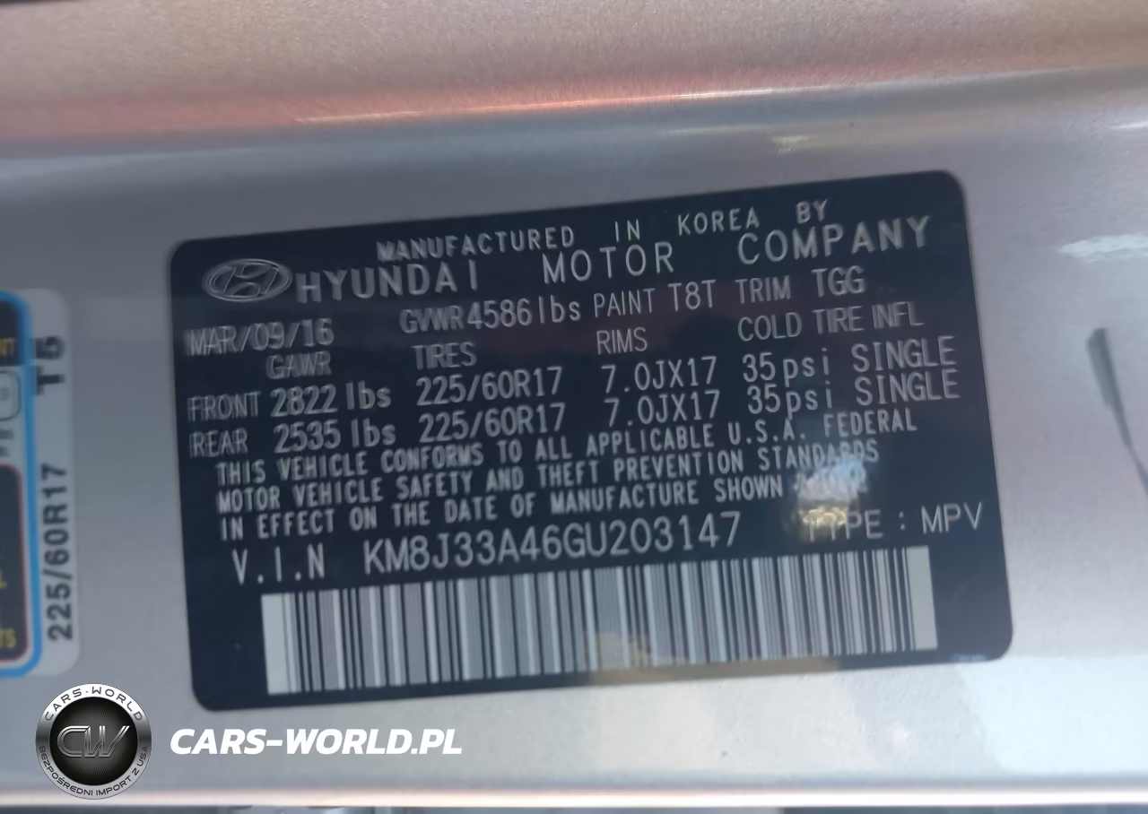 2016 Hyundai Tucson Se VIN:KM8J33A46GU203147 - 9