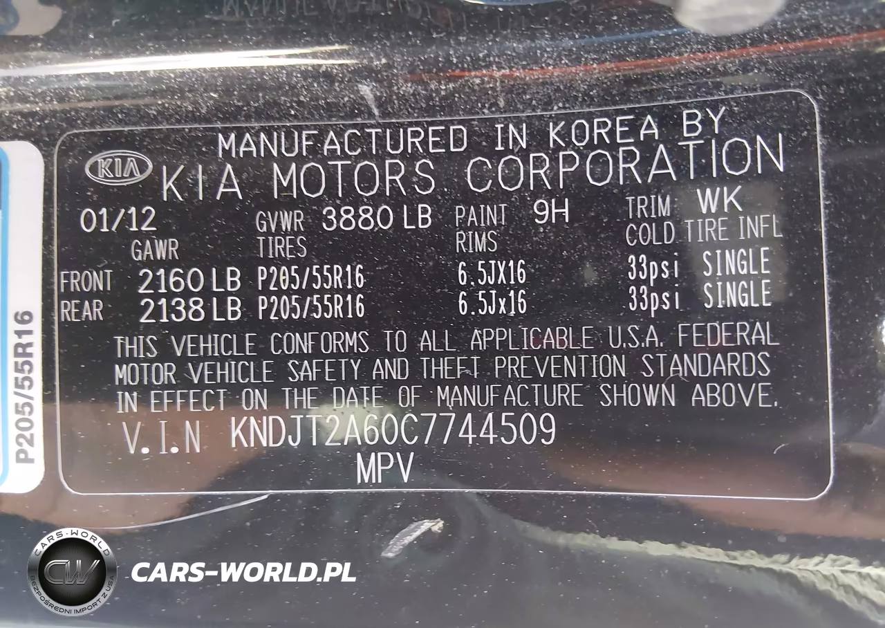 2012 Kia Soul + VIN:KNDJT2A60C7744509 - 9
