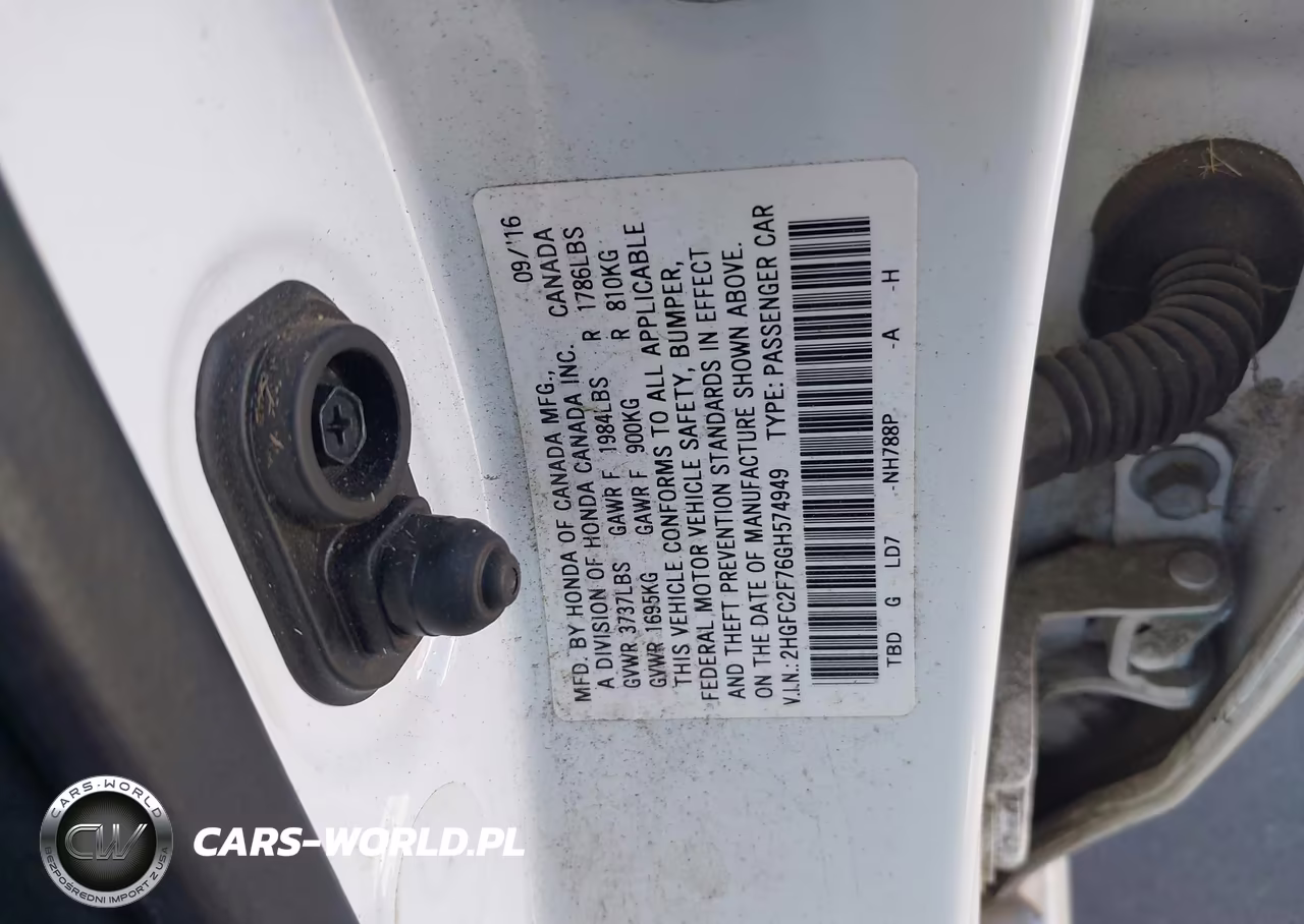 2016 Honda Civic VIN:SHGFC2F76GH574949 - 9