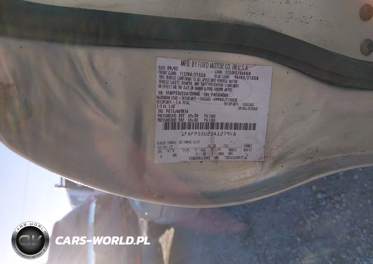 2003 Ford Taurus Ses VIN:1FAFP55U23A127948 - 9