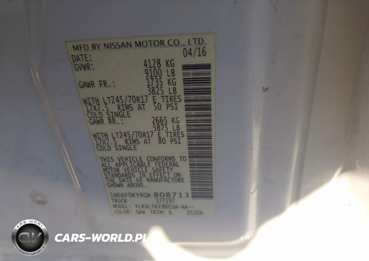 2016 Nissan Nv Cargo Nv2500 Hd Sv V6 VIN:1N6BF0KY4GN808713 - 9