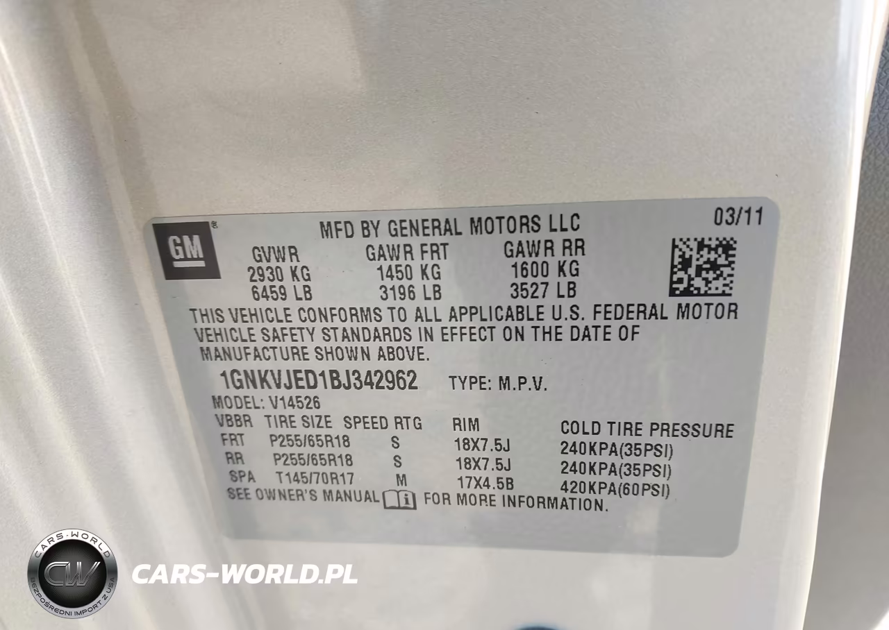 2011 Chevrolet Traverse 2Lt VIN:1GNKVJED1BJ342962 - 9