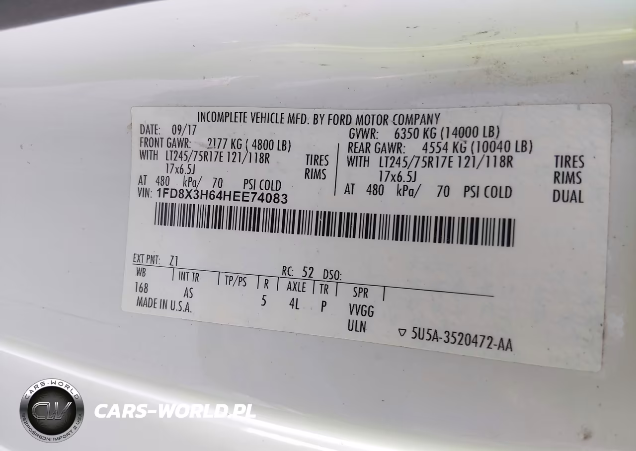 2017 Ford F-350 Chassis Xl VIN:1FD8X3H64HEE74083 - 9