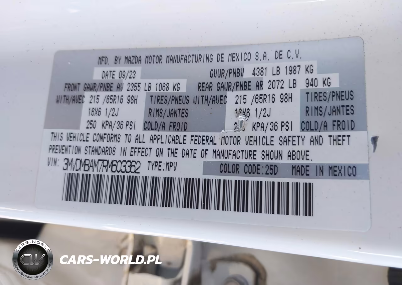 2024 Mazda Cx-30 2.5 S VIN:3MVDMBAM7RM603362 - 9