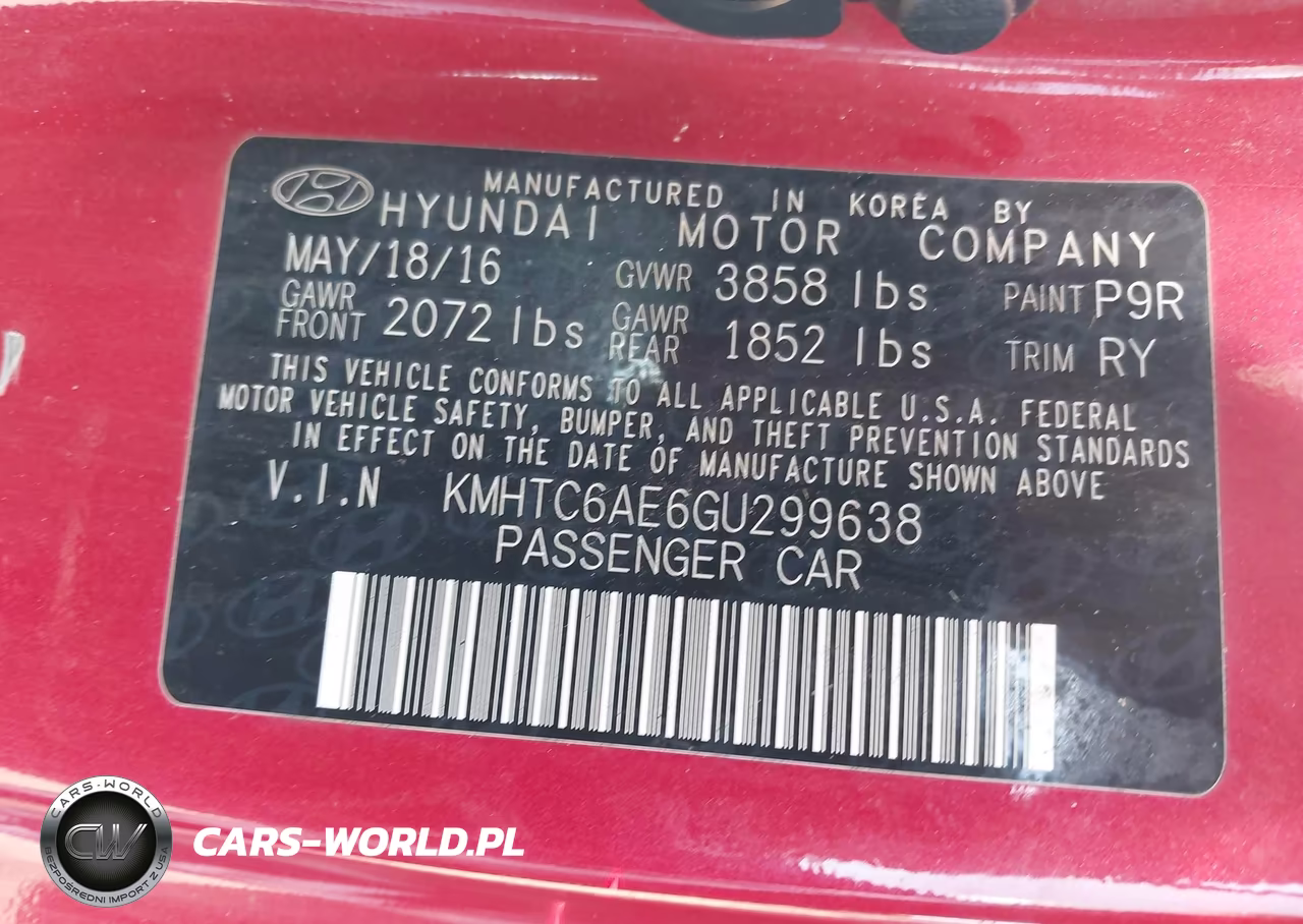 2016 Hyundai Veloster Turbo VIN:KMHTC6AE6GU299638 - 9