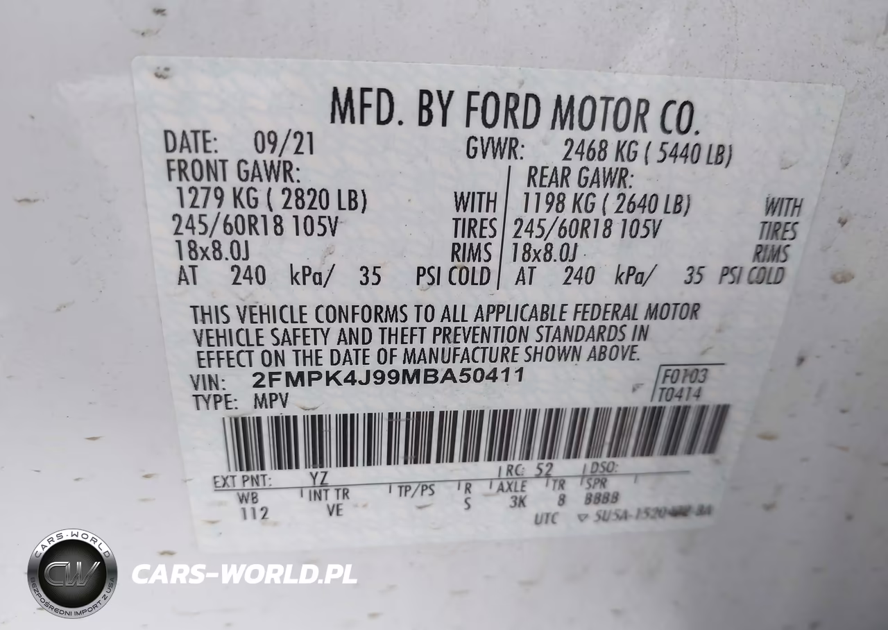 2021 Ford Edge Sel VIN:2FMPK4J99MBA50411 - 9