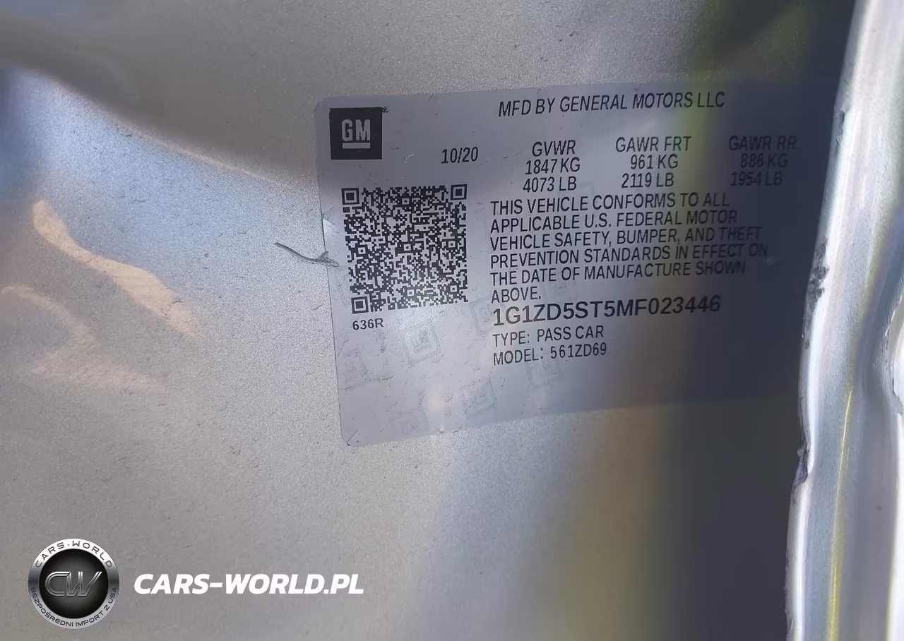 2021 Chevrolet Malibu Fwd Lt VIN:1G1ZD5ST5MF023446 - 9