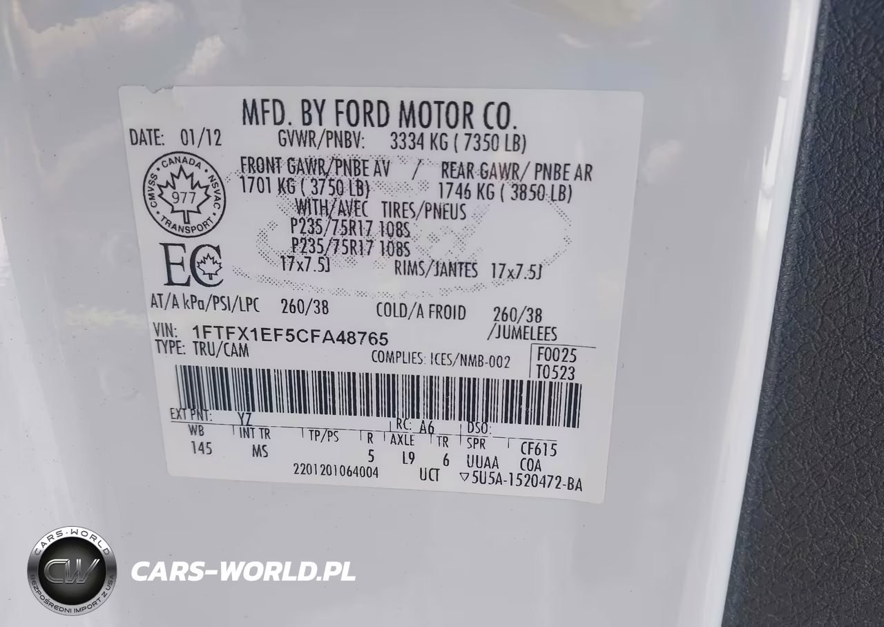 2012 Ford F-150 Xlt VIN:1FTFX1EF5CFA48765 - 9