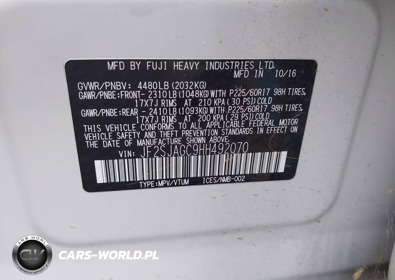2017 Subaru Forester 2.5I Premium VIN:JF2SJAGC9HH492070 - 9