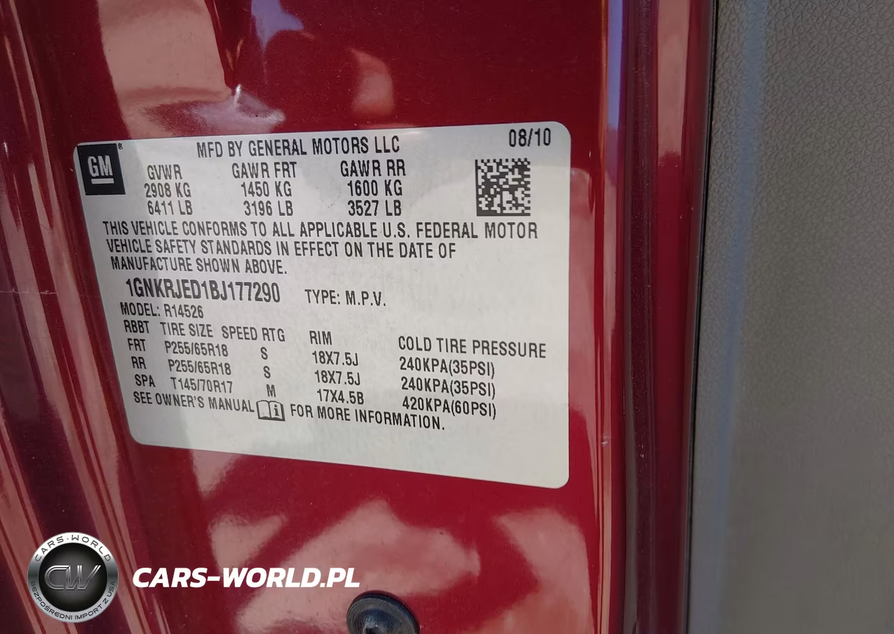 2011 Chevrolet Traverse 2Lt VIN:1GNKRJED1BJ177290 - 9