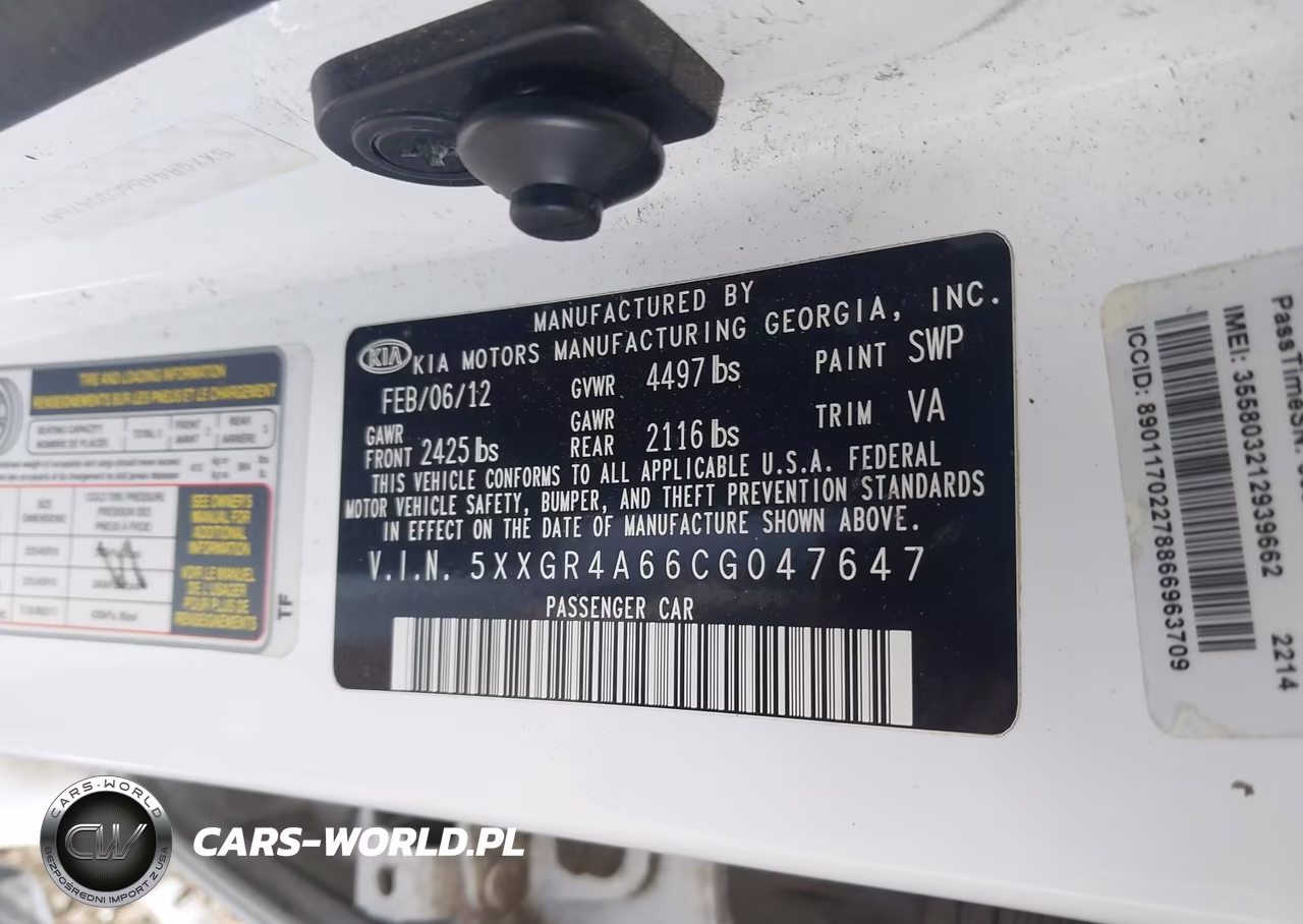2012 Kia Optima Sx VIN:5XXGR4A66CG047647 - 9