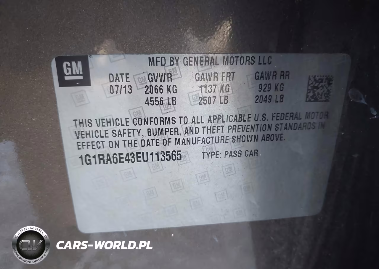 2014 Chevrolet Volt VIN:1G1RA6E43EU113565 - 9