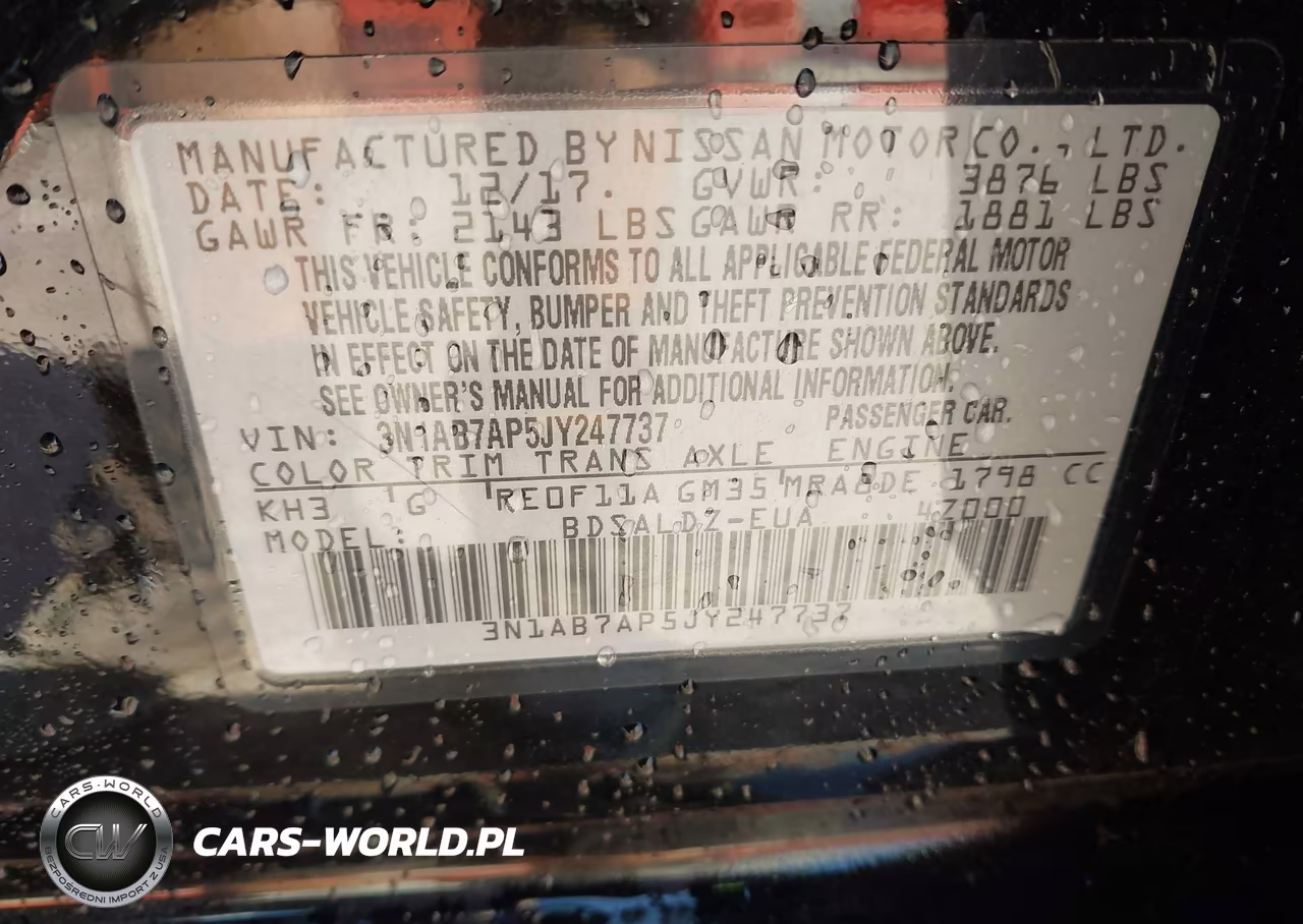 2018 Nissan Sentra Sv VIN:3N1AB7AP5JY247737 - 9