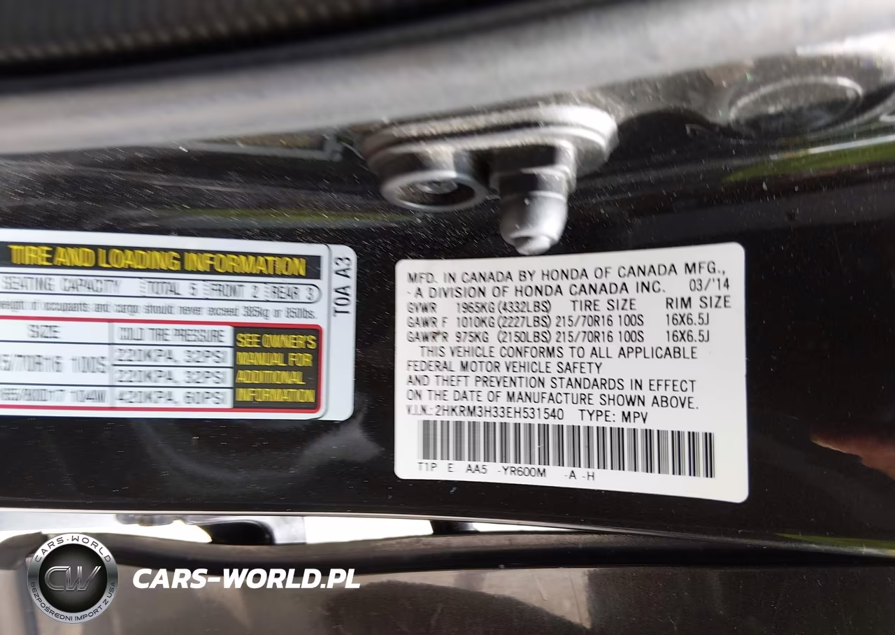 2014 Honda Cr-V Lx VIN:2HKRM3H33EH531540 - 9