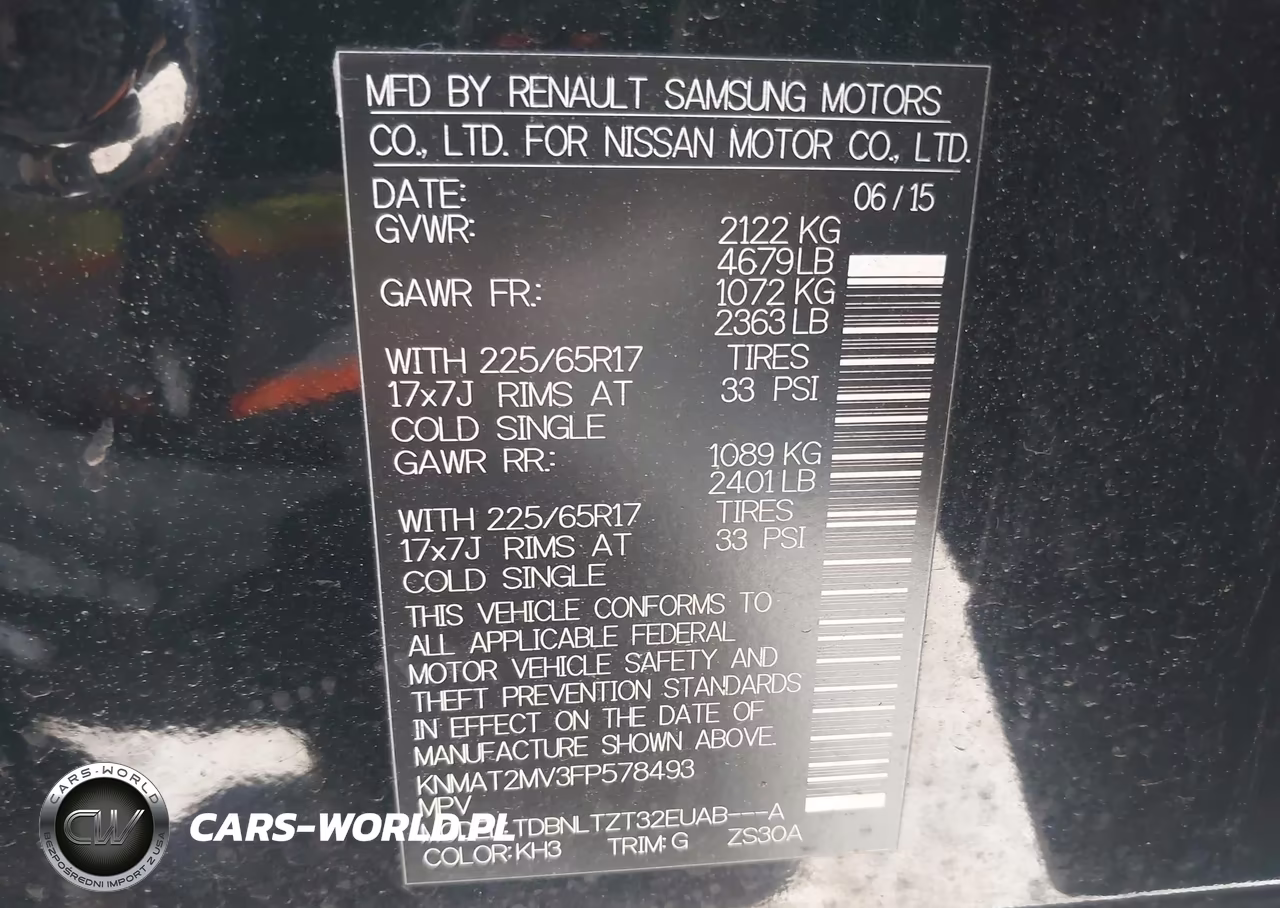 2015 Nissan Rogue Sv VIN:KNMAT2MV3FP578493 - 9