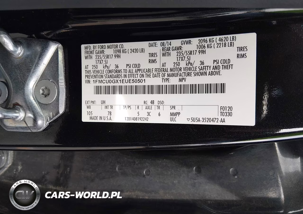 2014 Ford Escape Se VIN:1FMCU0GX1EUE50501 - 9