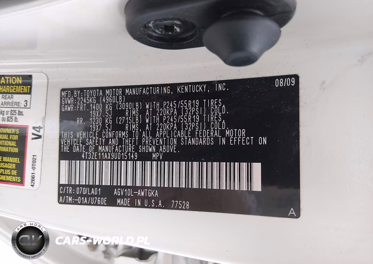 2009 Toyota Venza VIN:4T3ZE11AX9U015149 - 9