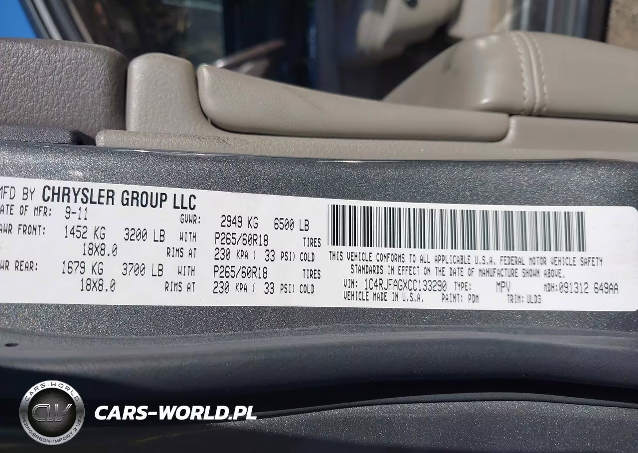2012 Jeep Grand Cherokee Laredo VIN:1C4RJFAGXCC133290 - 9