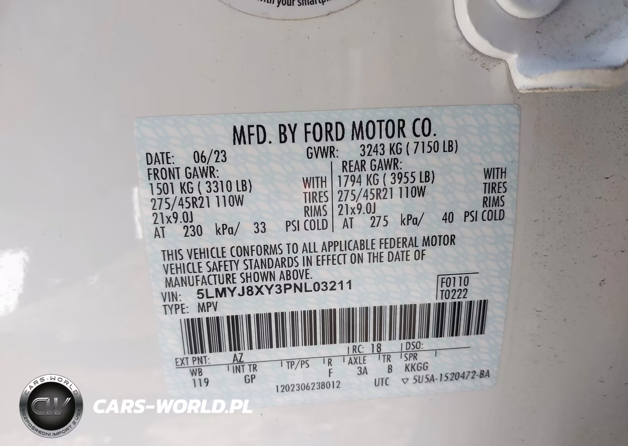 2023 Lincoln Aviator Grand Touring VIN:5LMYJ8XY3PNL03211 - 9