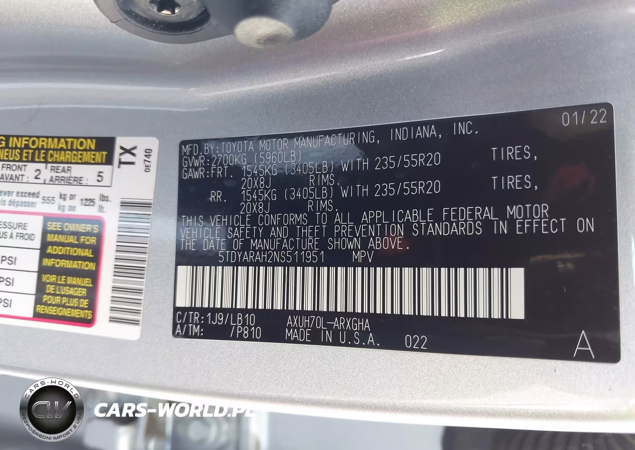 2022 Toyota Highlander Hybrid Limited VIN:5TDYARAH2NS511951 - 9