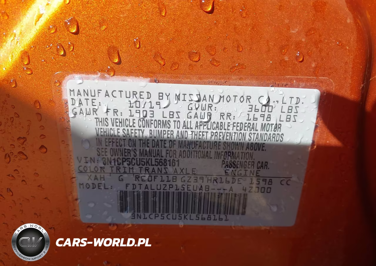 2019 Nissan Kicks Sr VIN:3N1CP5CU5KL568161 - 9