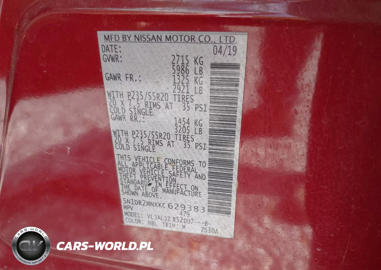 2019 Nissan Pathfinder Platinum VIN:5N1DR2MNXKC629383 - 9