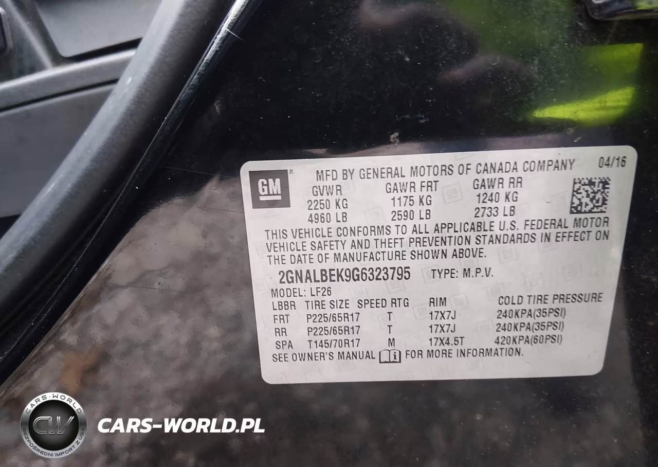 2016 Chevrolet Equinox Ls VIN:2GNALBEK9G6323795 - 9