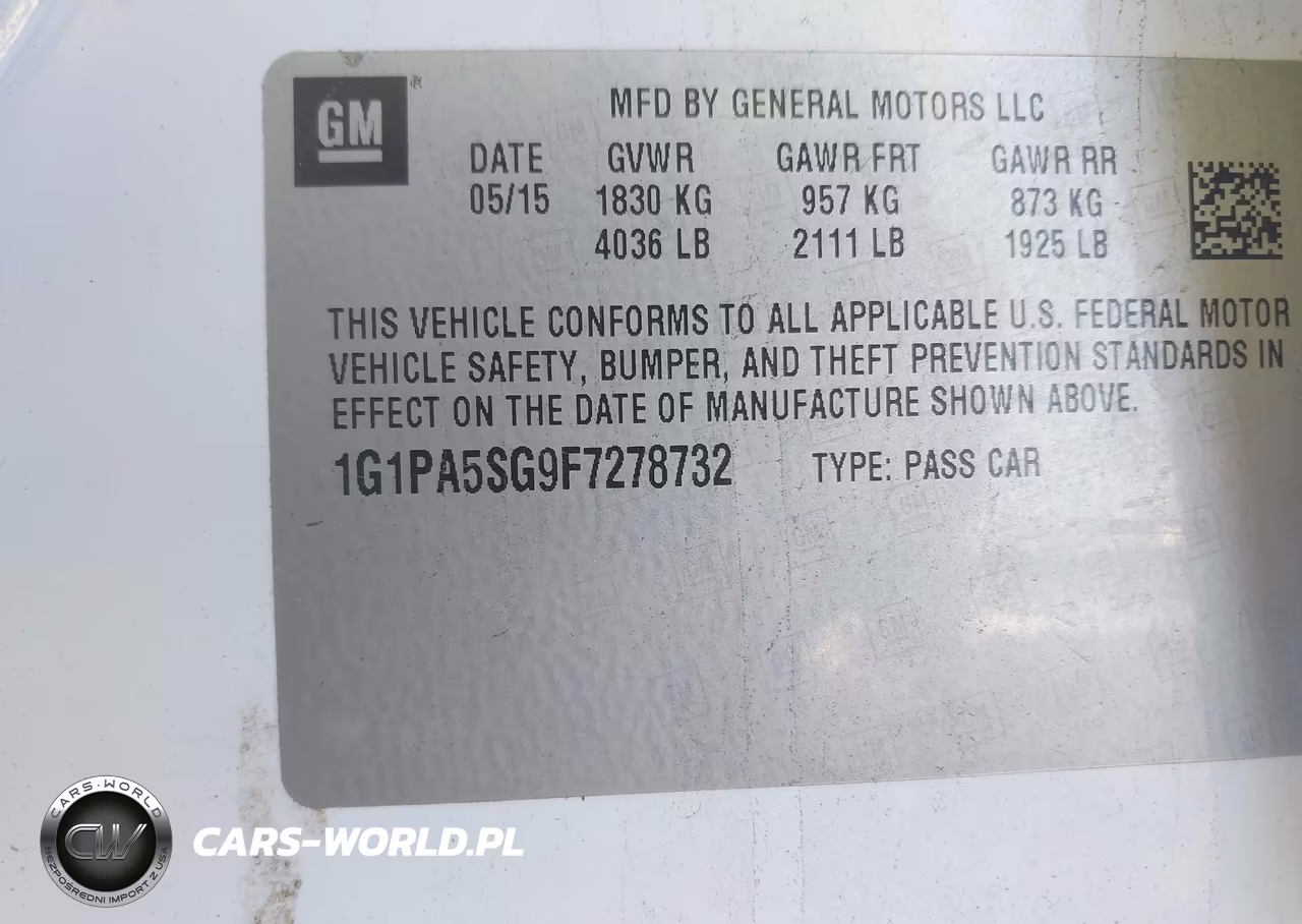 2015 Chevrolet Cruze Ls Auto VIN:1G1PA5SG9F7278732 - 9