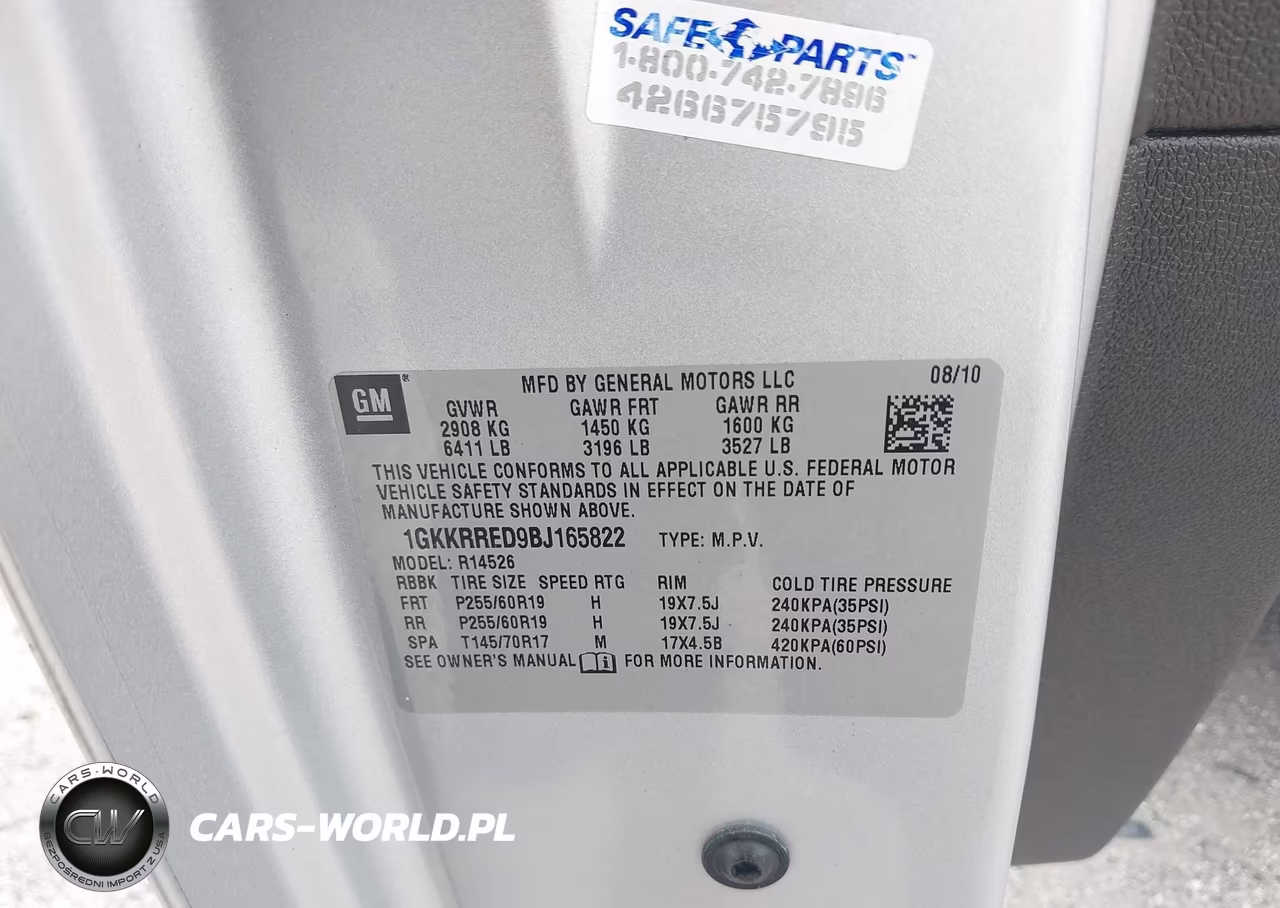 2011 GMC Acadia Slt-1 VIN:1GKKRRED9BJ165822 - 9