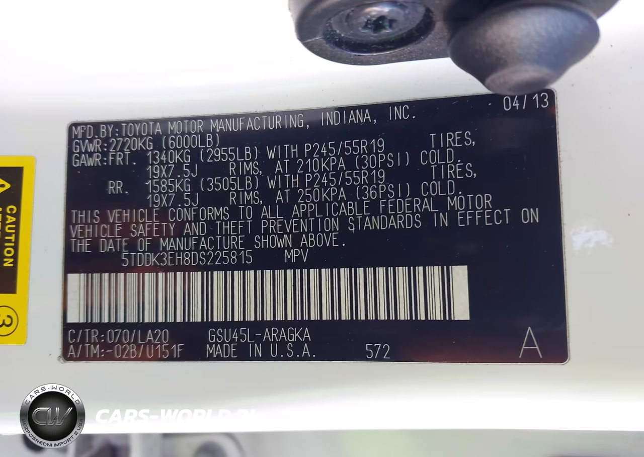 2013 Toyota Highlander Limited V6 VIN:5TDDK3EH8DS225815 - 9