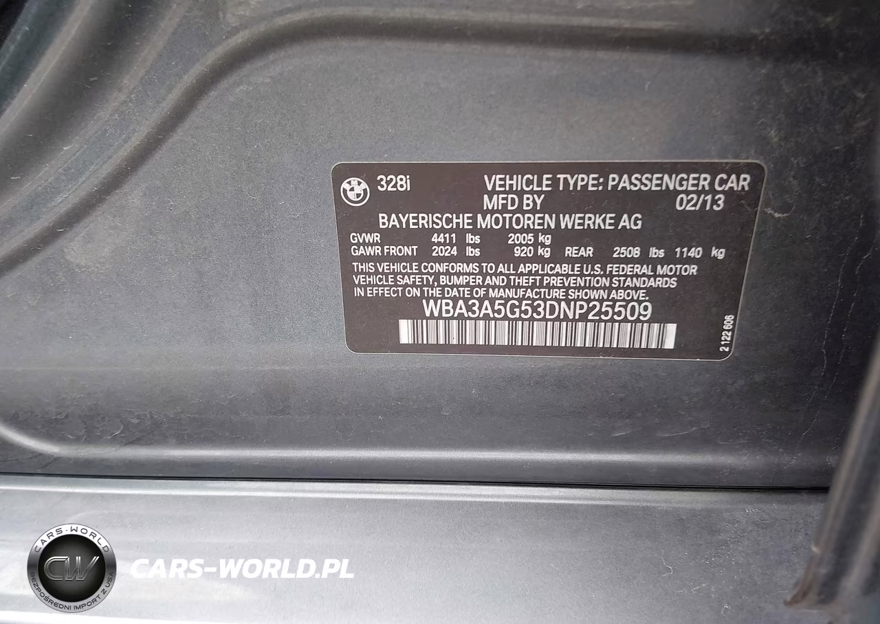 2013 BMW 328I VIN:WBA3A5G53DNP25509 - 9