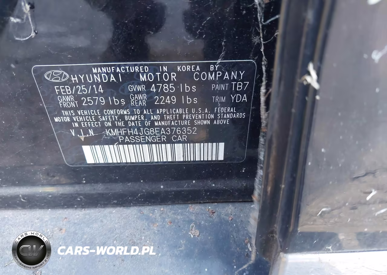 2014 Hyundai Azera Limited VIN:KMHFH4JG8EA376352 - 9