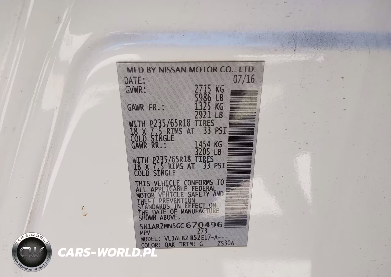 2016 Nissan Pathfinder S VIN:5N1AR2MN5GC670496 - 9