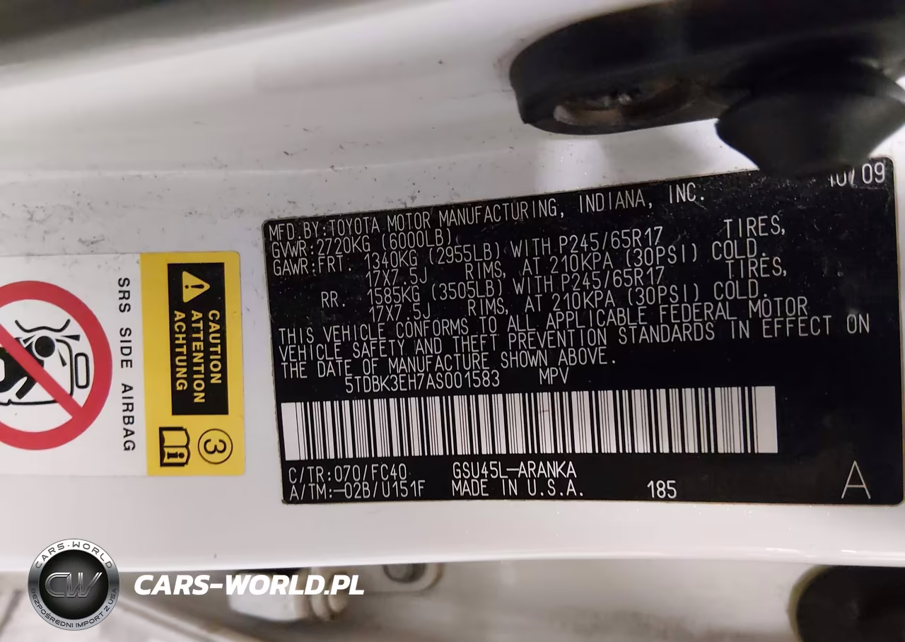 2010 Toyota Highlander Base V6 VIN:5TDBK3EH7AS001583 - 9