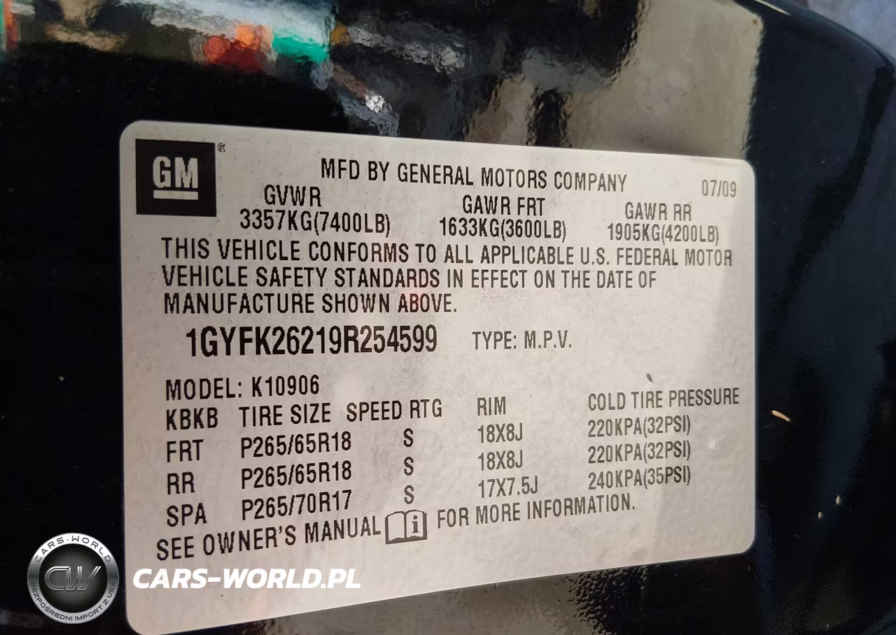 2009 Cadillac Escalade Esv Standard VIN:1GYFK26219R254599 - 9