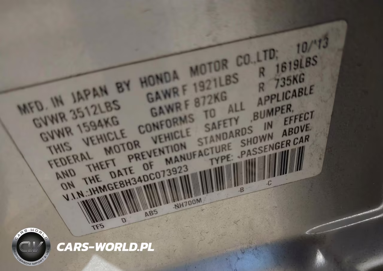 2013 Honda Fit VIN:JHMGE8H34DC073923 - 9